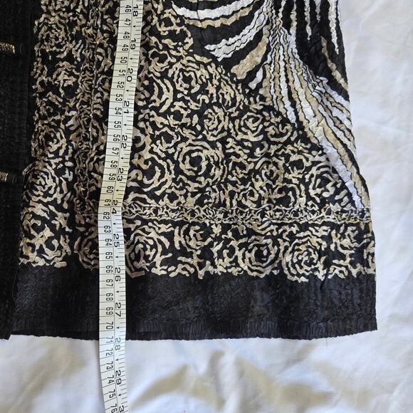 Chicos Travelers 2 Womens Vtg Abstract Art Crinkle Asain Mandarin Collar Tunic L - Picture 11 of 11